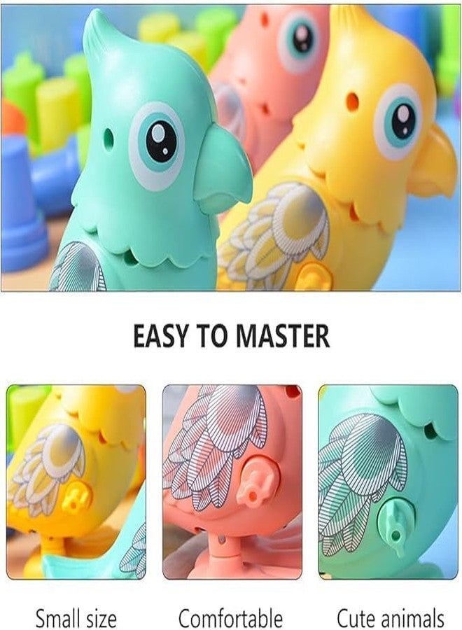 ACROWN ألعاب حيوانات لطيفة للأطفال من أكراون، لعبة دودة حسية ملونة تعمل بالزنبرك، مجسمات حشرات للأولاد والبنات متعددة الألوان (طائر) - Image 3